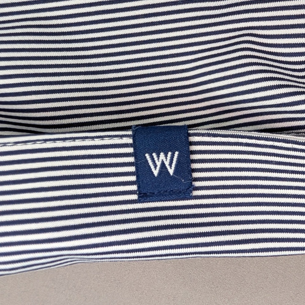 Mizzen + Main XL Classic Fit Blue White Stripe Performance Polo Golf Stretch - Picture 4 of 11